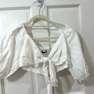 Zara white crop top
